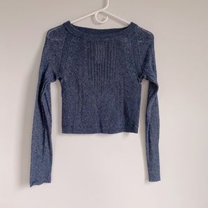 Free People Cropped Sweater  with back keyhole